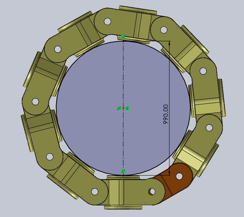 TECHBOLT 9 + half link 990 mm · CAD configuration